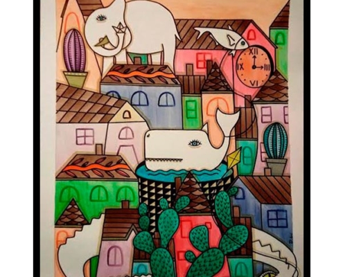 Obra El Pueblo de mis amigos 4, del Artista Davide Mantovani