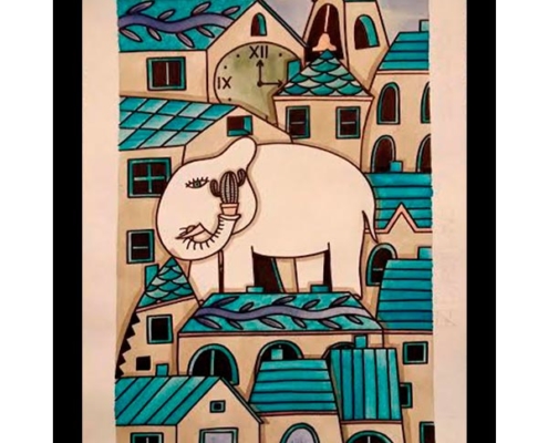 Obra, El Pequeño elefante, del Artista Davide Mantovani