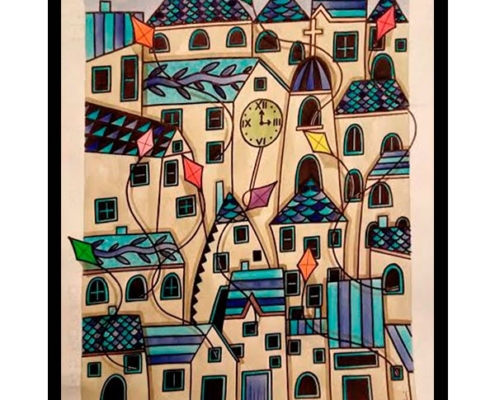 Obra, El Pueblo de los Papalotes, del Artista Davide Mantovani