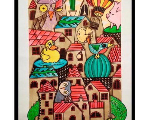 Obra, El Pueblo de mis Amigos 2, del Artista Davide Mantovani