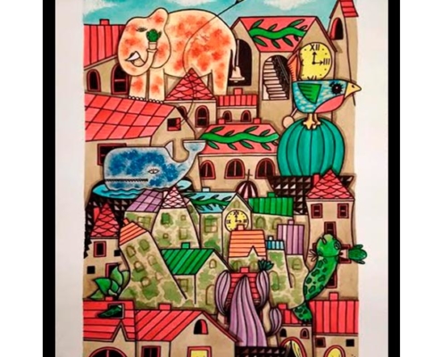 Obra, El Pueblo de mis Amigos del Artista Davide Mantovani