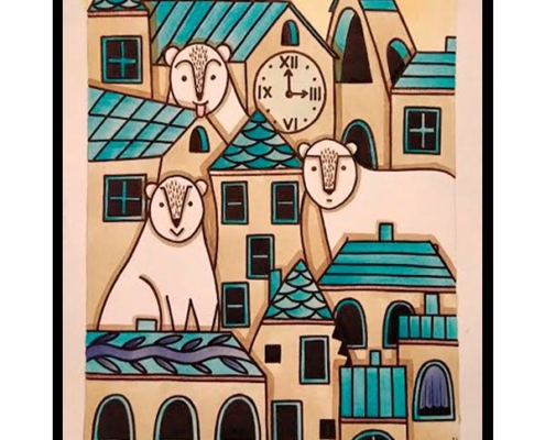 Obra El Pueblo de los osos, del Artista Davide Mantovani